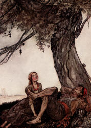 Arthur Rackham - 'The Travellers and the Plane-Tree' from ''Aesop's Fables'' (1912)