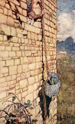 Arthur Rackham - one of two colour illustrations for 'Rapunzel' from the 1909 Edition of ''The Fairy Tales of the Brothers Grimm''