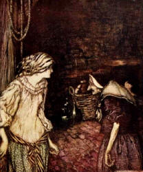 Arthur Rackham - one of two colour illustrations for 'Tom Thumb' from the 1909 Edition of ''The Fairy Tales of the Brothers Grimm''