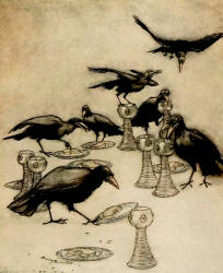 Arthur Rackham - one of two colour illustrations for 'The Seven Ravens' from the 1909 Edition of ''The Fairy Tales of the Brothers Grimm''