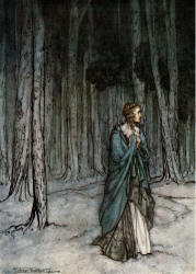 Arthur Rackham - 'The Lady enters' from ''Comus'' (1921)