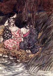 Arthur Rackham - 'The flowry-kirtl'd Naiades' from ''Comus'' (1921)