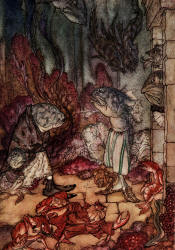 Arthur Rackham - 'There need but little change, for they were already a scaly set of rascals' from ''Hawthorne's Wonder Book'' (1922)