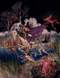 Arthur Rackham - 'The nightmare, with her whole ninefold' from ''The Legend of Sleepy Hollow'' (1928)