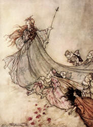 Arthur Rackham - '... Fairies, away! We shal chide downright, if I longer stay' from Shakespeare's ''A Midsummer-Night's Dream'' (1908)