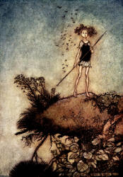 Arthur Rackham - 'One aloof stands sentinel' from Shakespeare's ''A Midsummer-Night's Dream'' (1908)