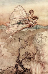 Arthur Rackham - '... and her fairy sent, To bear him to my bower in fairy land' from Shakespeare's ''A Midsummer-Night's Dream'' (1908)