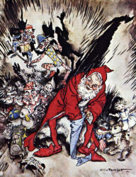 Arthur Rackham - 'He spoke not a word, but went straight to his work, And filled all the stockings; then turned with a jerk ...' from ''The Night Before Christmas'' (1931)