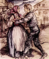 Arthur Rackham - 'Peer and Solveig at the Wedding' from ''Peer Gynt'' (1936)