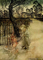 Arthur Rackham - Frontispiece to ''Peter Pan in Kensignton Gardens'' (1912)
