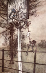 Arthur Rackham - 'These tricky fairies sometimes slyly change the board on a ball night' from ''Peter Pan in Kensignton Gardens'' (1906)