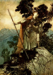 Arthur Rackham - 'Brunnhilde' from ''The Rhinegold & The Valkyrie'' (1910), written by Richard Wagner