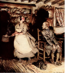 Arthur Rackham - 'Get Up and Bar the Door' from ''Some British Ballads'' (1919)