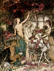 Arthur Rackham - 'Summer's rose-garlanded train' from ''The Springtide of Life'' (1918)