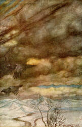 Arthur Rackham - 'The ravens of Wotan' from ''Siegfried & The Twilight of the Gods'' (1911), written by Richard Wagner