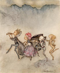 Arthur Rackham - 'Each one, tripping on his toe, Will be here with mop and mow' from ''The Tempest'' (1926)