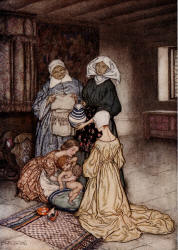 Arthur Rackham - 'Hand I not, Four of frive women once that tended me?' from ''The Tempest'' (1926)