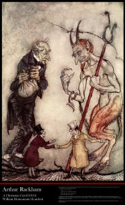 Fine Art Poster sample showing an Arthur Rackham illustration from ''A Christmas Carol'' (1915), written by Charles Dickens