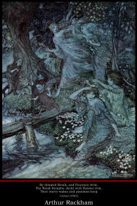 Fine Art Poster sample showing an Arthur Rackham illustration from ''Comus'' (1921)