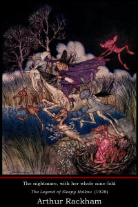 Fine Art Poster sample showing an Arthur Rackham illustration from ''The Legend of Sleepy Hollow'' (1928)