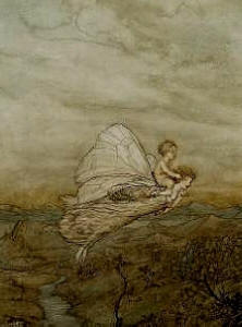 Detail from ''A Midsummer-Night's Dream (Act IV, Scene I) by Arthur Rackham