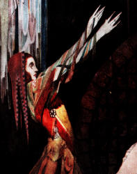 Detail from Harry Clarke's 'Come - she is judged!' from ''Faust''