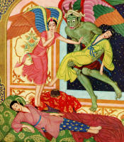 Edmund Dulac's ''The Genii bringing Princess Badoura to Prince Camaralzaman''