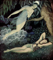 Edmund Dulac's 'Selene and Endymion' in the 1935 Edition of ''Gods and Mortals in Love''