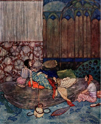 Edmund Dulac - 'Supposing me asleep, they began to talk' from ''Stories from The Arabian Nights'' (1907)