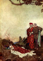 Edmund Dulac - 'Antonio - ''Here lies your brother, No better than the earth he lies upon''' from ''The Tempest'' (1908)