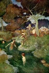 Edmund Dulac - 'Iris - ''You Nymphs, call'd Naiads, of the windring brooks, Leave your crisp channel' from ''The Tempest'' (1908)