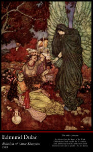 Fine Art Poster sample showing an Edmund Dulac illustration from ''Rubaiyat of Omar Khayyam'' (1909), translated by Edward Fitzgerald