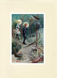 Greeting Card sample showing a Frank C Pape illustration from ''As It Is In Heaven'' (1912)