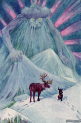 Frank C Pape - colour illustration for 'How Sampo Lappelill saw the Mountain King' from ''The Diamond Fairy Book'' (1911)