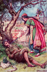 Frank C Pape - colour illustration for 'Ashik-Kerib' from ''The Golden Fairy Book'' (1911)