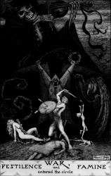 Frank C Pape - 'War, Pestilence and Famince entered the circle' from ''The Revolt of the Angels'' (1924)
