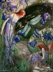 Frank C Pape - 'The Harebell and the Dragon-fly' from ''The Story Without an End'' (1913)