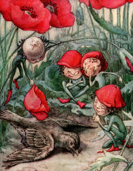 Frank C Pape - 'The Red Corn-Poppies laugh at the Lark' from ''The Story Without an End'' (1913)