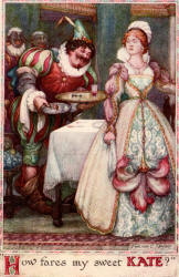 Frank C Pape - colour illustration for 'The Taming of the Shrew' from ''Tales from Shakespeare'' (1923)