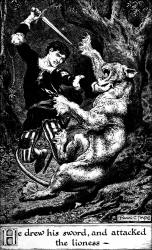 Frank C Pape - monotone illustration for 'As You Like It' from ''Tales from Shakespeare'' (1923)
