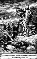 Frank C Pape - monotone illustration for 'Macbeth' from ''Tales from Shakespeare'' (1923)