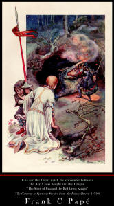 Fine Art Poster sample showing a Frank C Pape illustration for ''The Gateway to Spenser - Stories from the Faerie Queen'' (1910)