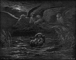 Gustave Dore - 'The child Moses on the Nile' from the ''Holy Bible''