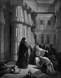 Gustave Dore - 'The Egyptians urge Moses to depart' from the ''Holy Bible''