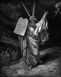 Gustave Dore - 'Moses coming down from Mount Sinai' from the ''Holy Bible''