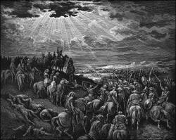 Gustave Dore - 'Joshua commanding the Sun to stand still' from the ''Holy Bible''