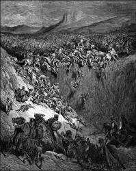 Gustave Dore - 'Samson destroying the Philistines with the jawbone of an Ass' from the ''Holy Bible''