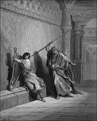 Gustave Dore - 'Sault attempts the life of David' from the ''Holy Bible''
