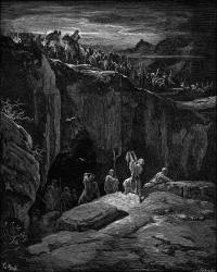 Gustave Dore - 'David showing Saul that he had spared his life' from the ''Holy Bible''