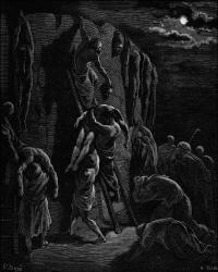 Gustave Dore - 'The Inhabitants of Jabesh-gilead recovering the Bodies of Saul and his Sons' from the ''Holy Bible''